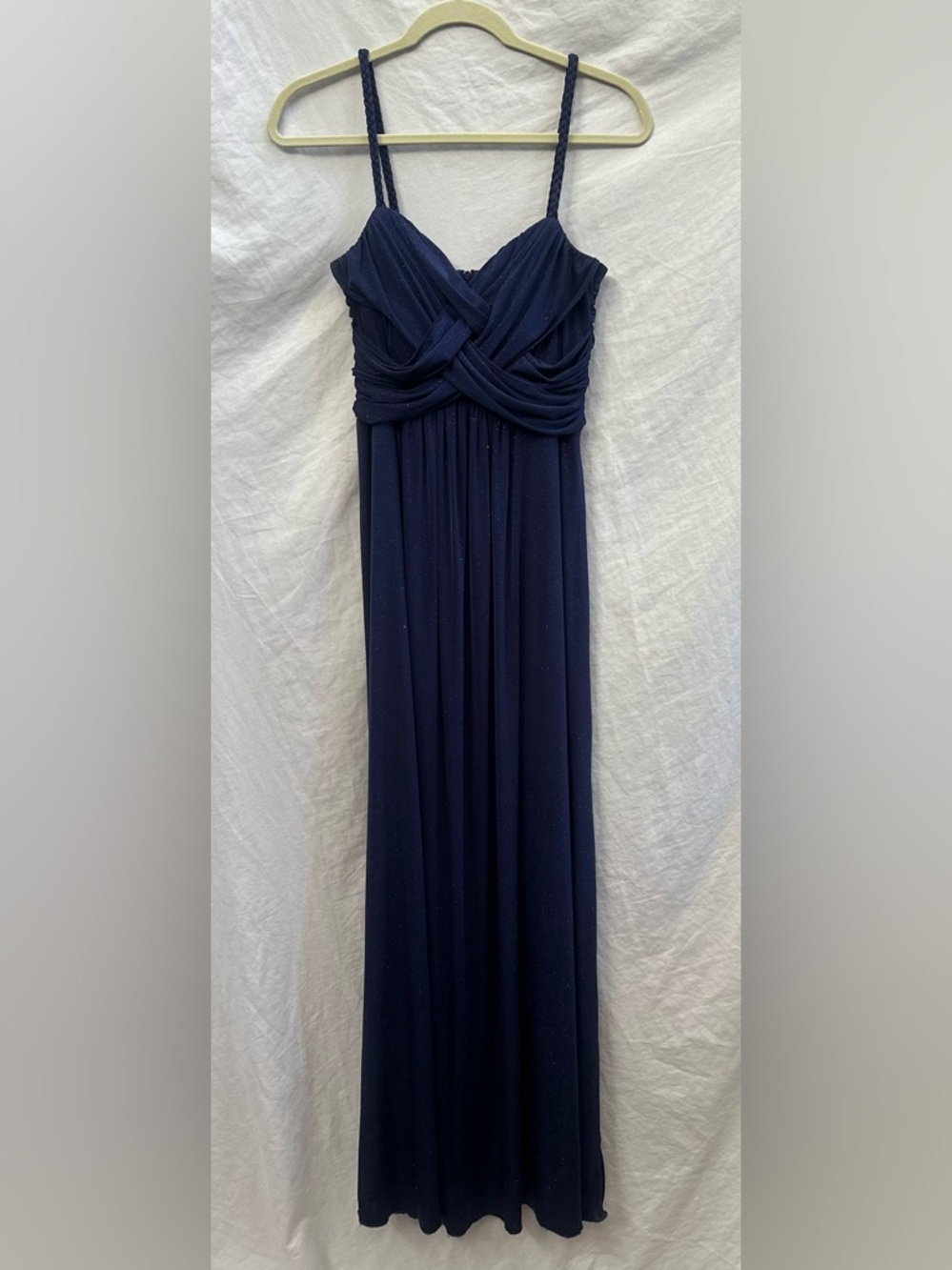 Windsor Navy Blue Braided Strap Sparkling Evening Gown